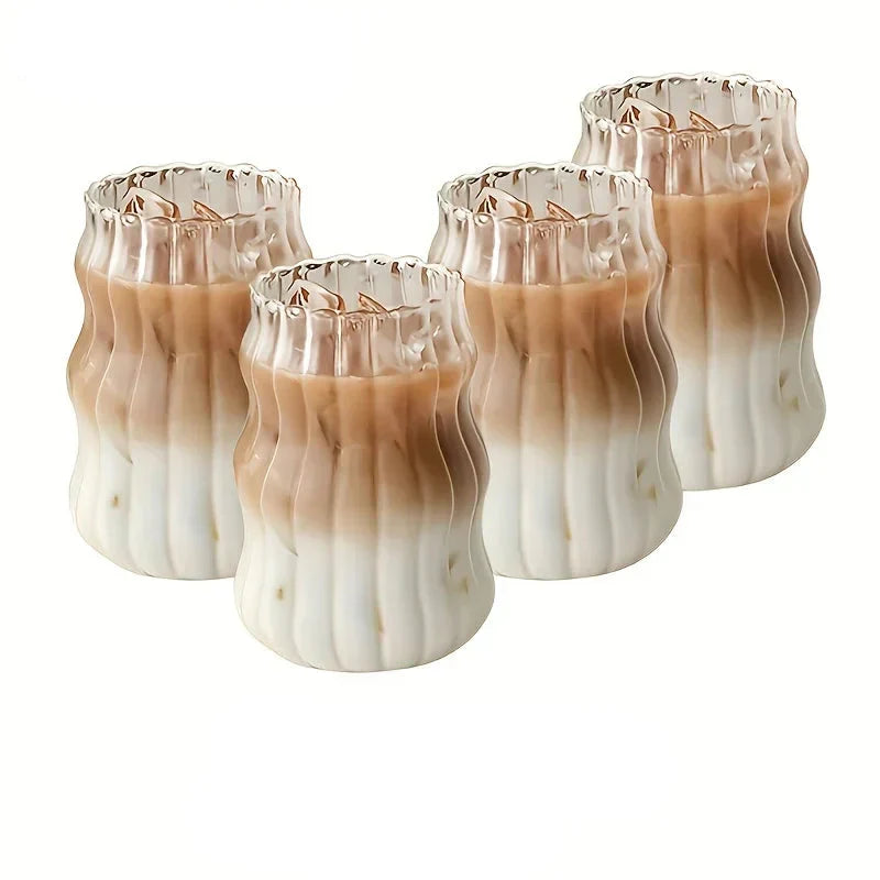 Transparent Glass Tumbler Set Heat Resistant Coffee Tea Cups