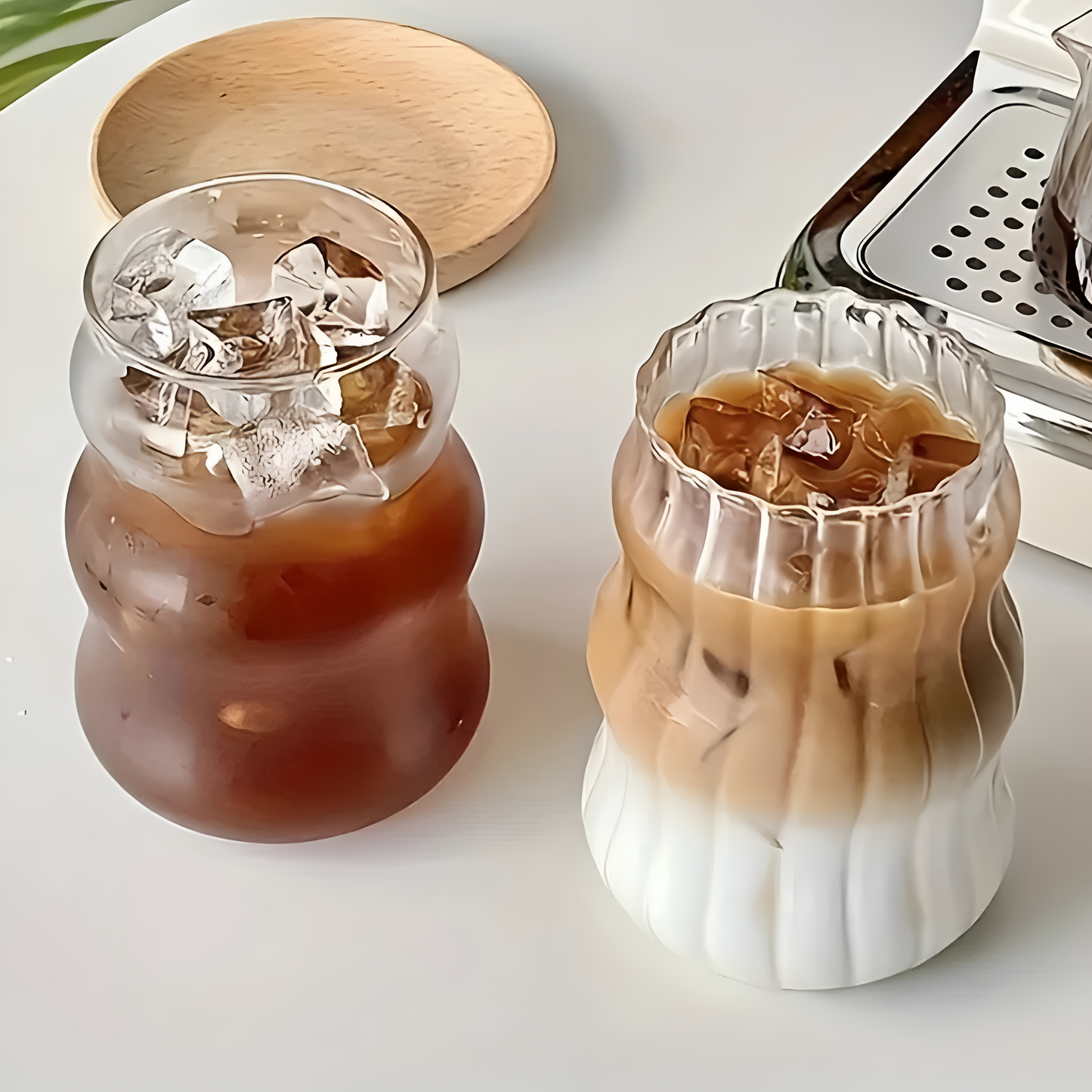 Transparent Glass Tumbler Set Heat Resistant Coffee Tea Cups