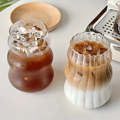Transparent Glass Tumbler Set Heat Resistant Coffee Tea Cups