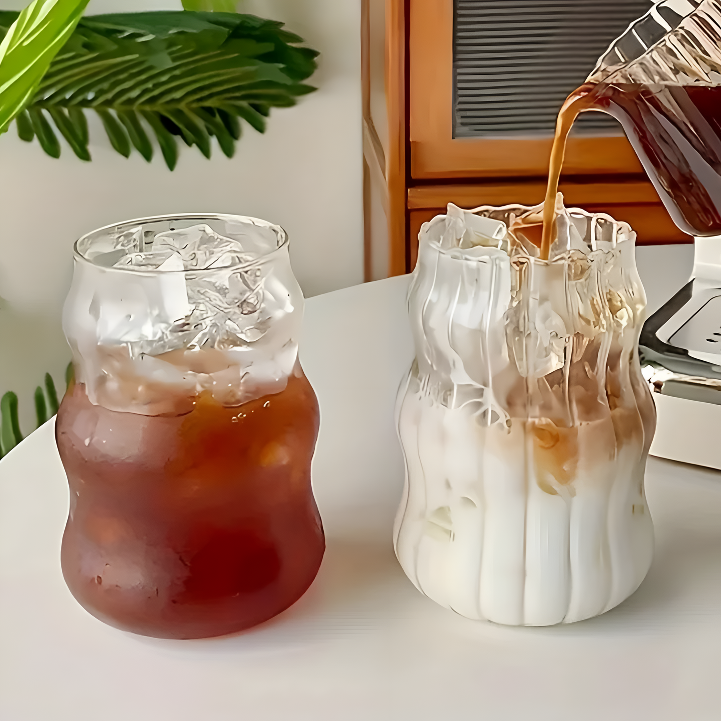 Transparent Glass Tumbler Set Heat Resistant Coffee Tea Cups