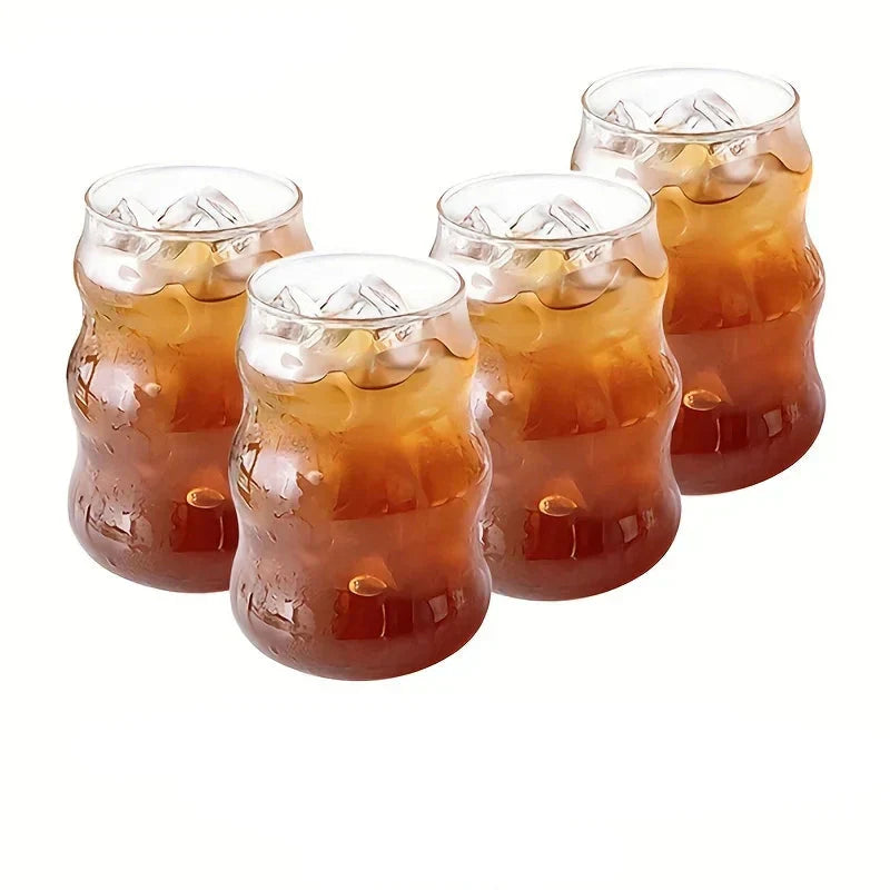 Transparent Glass Tumbler Set Heat Resistant Coffee Tea Cups