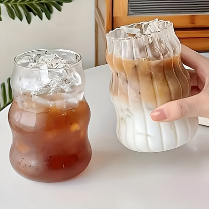 Transparent Glass Tumbler Set Heat Resistant Coffee Tea Cups
