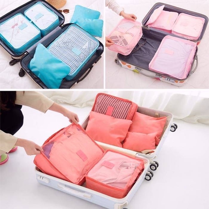 Travel Packing Organizer Cubes Luggage Storage Bag Set