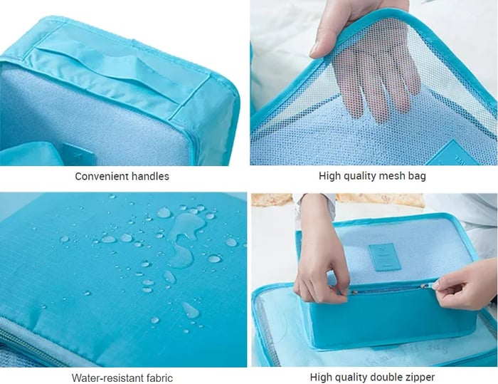 Travel Packing Organizer Cubes Luggage Storage Bag Set