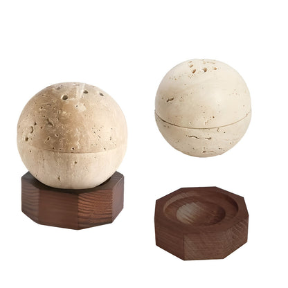 Travertine Incense Holder Natural Stone Aromatherapy Decor