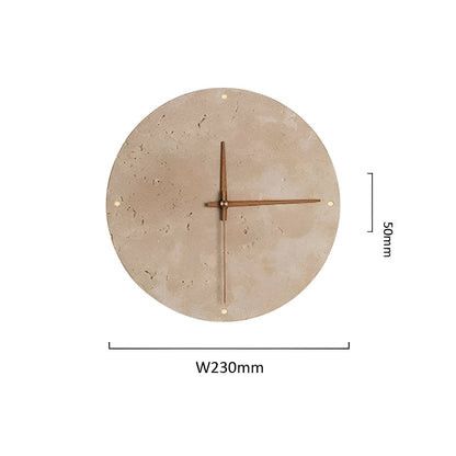 Travertine LED Wall Clock Minimalist Natural Stone Decor