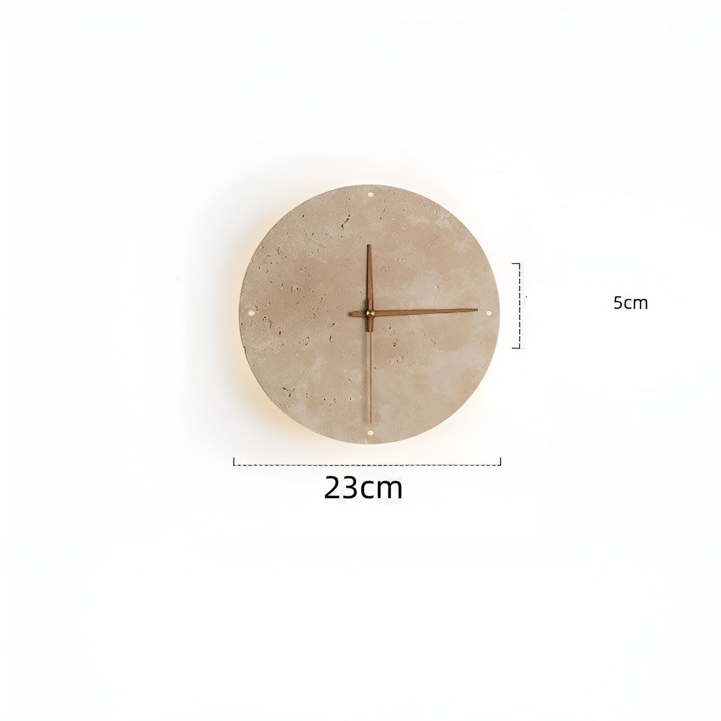 Travertine LED Wall Clock Minimalist Natural Stone Decor