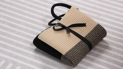 Two Tone Laundry Basket Large Capacity Storage Hamper Woven Fabric