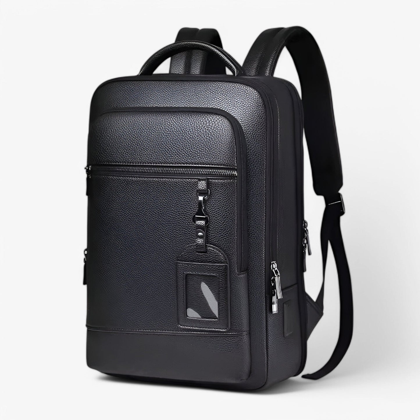 USB Charging Leather Laptop Backpack Business Travel