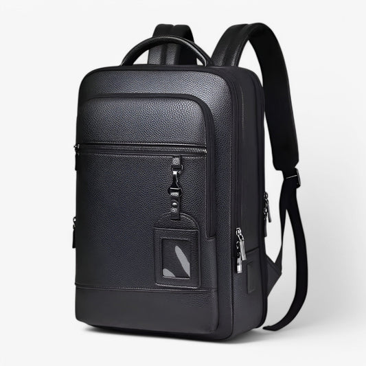 USB Charging Leather Laptop Backpack Business Travel