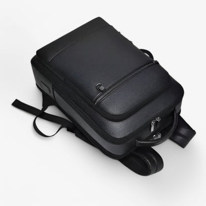 USB Charging Leather Laptop Backpack Business Travel