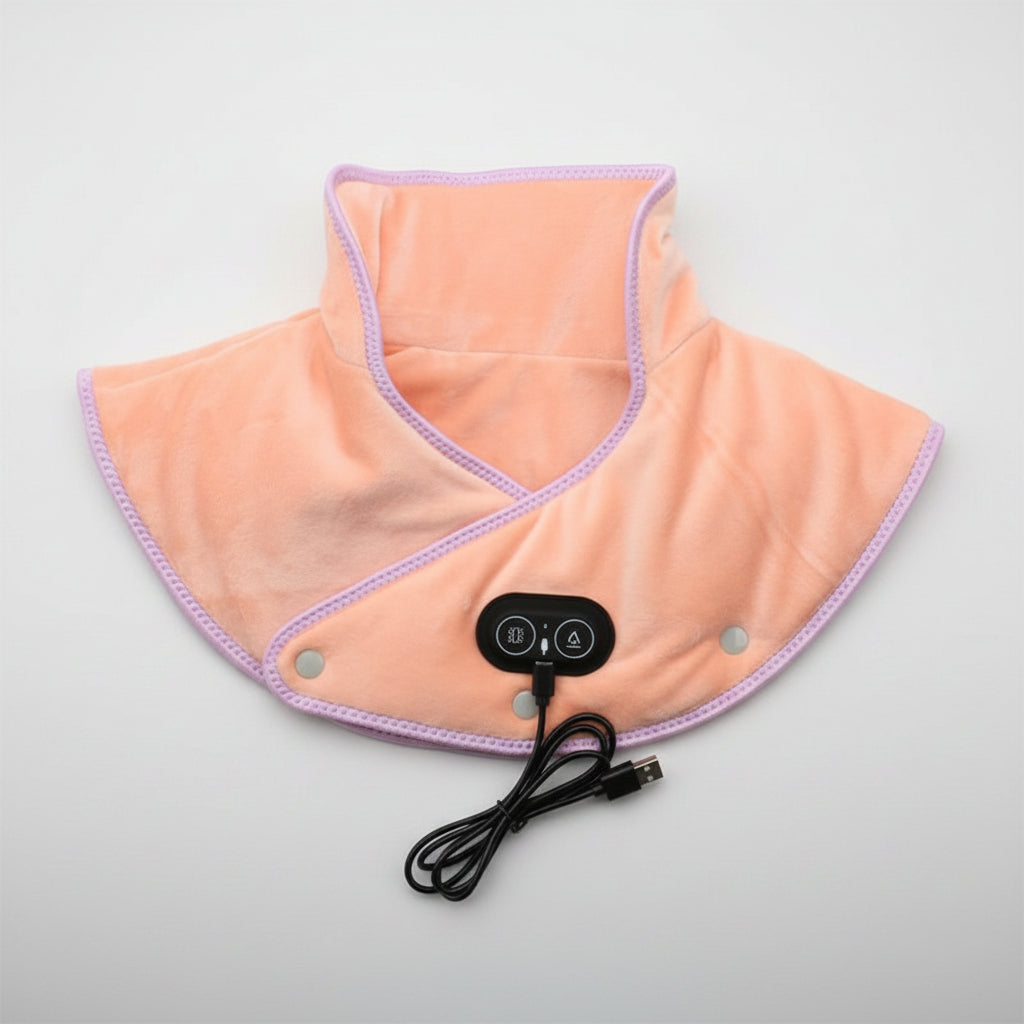 USB Heated Neck and Shoulder Massage Pad with Vibration