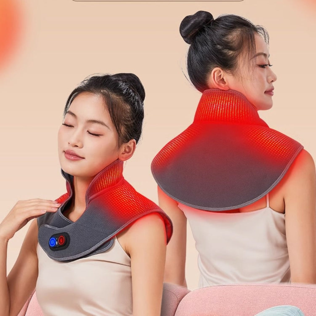 USB Heated Neck and Shoulder Massage Pad with Vibration