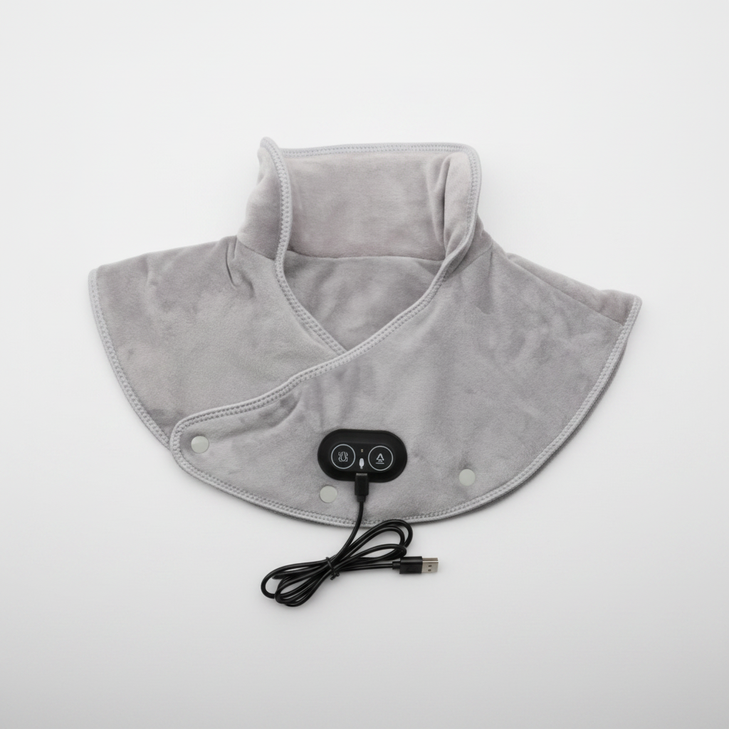 USB Heated Neck and Shoulder Massage Pad with Vibration
