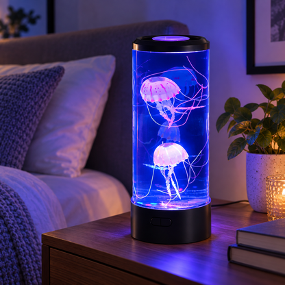 USB-Powered Colour-Changing Jellyfish Lamp with Floating Aquarium-Style Display