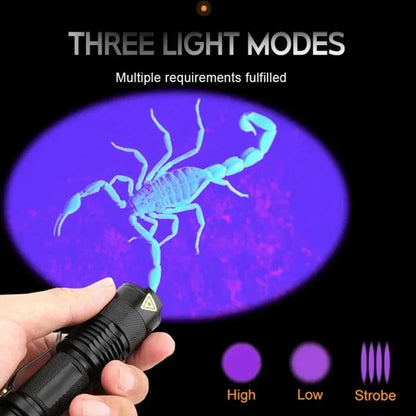 UV Inspection Flashlight Pet Stain Detector Portable Blacklight Urine Detection Torch