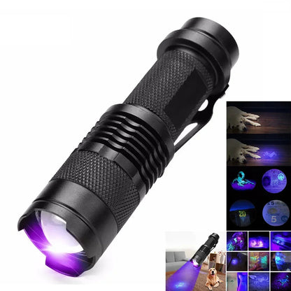 UV Inspection Flashlight Pet Stain Detector Portable Blacklight Urine Detection Torch