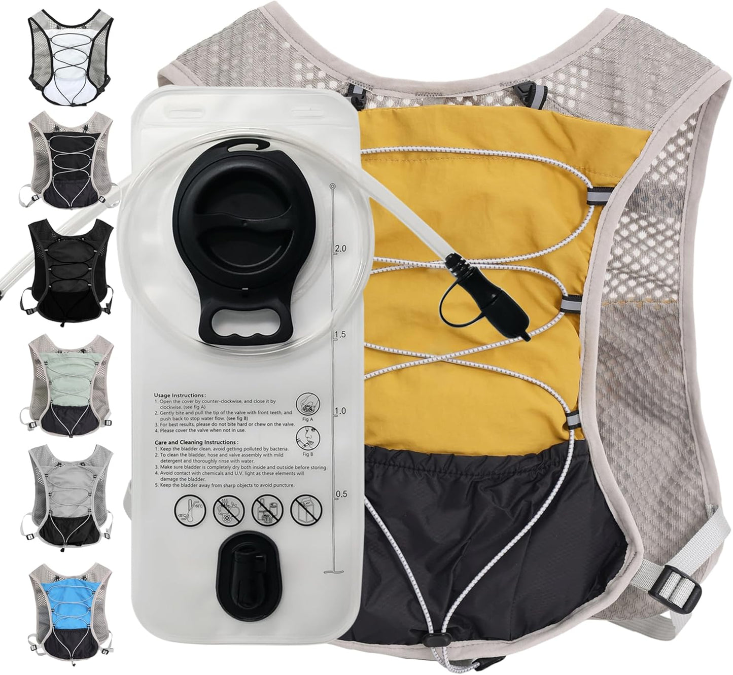 Ultralight Running Hydration Vest Backpack 2L Trail Pack