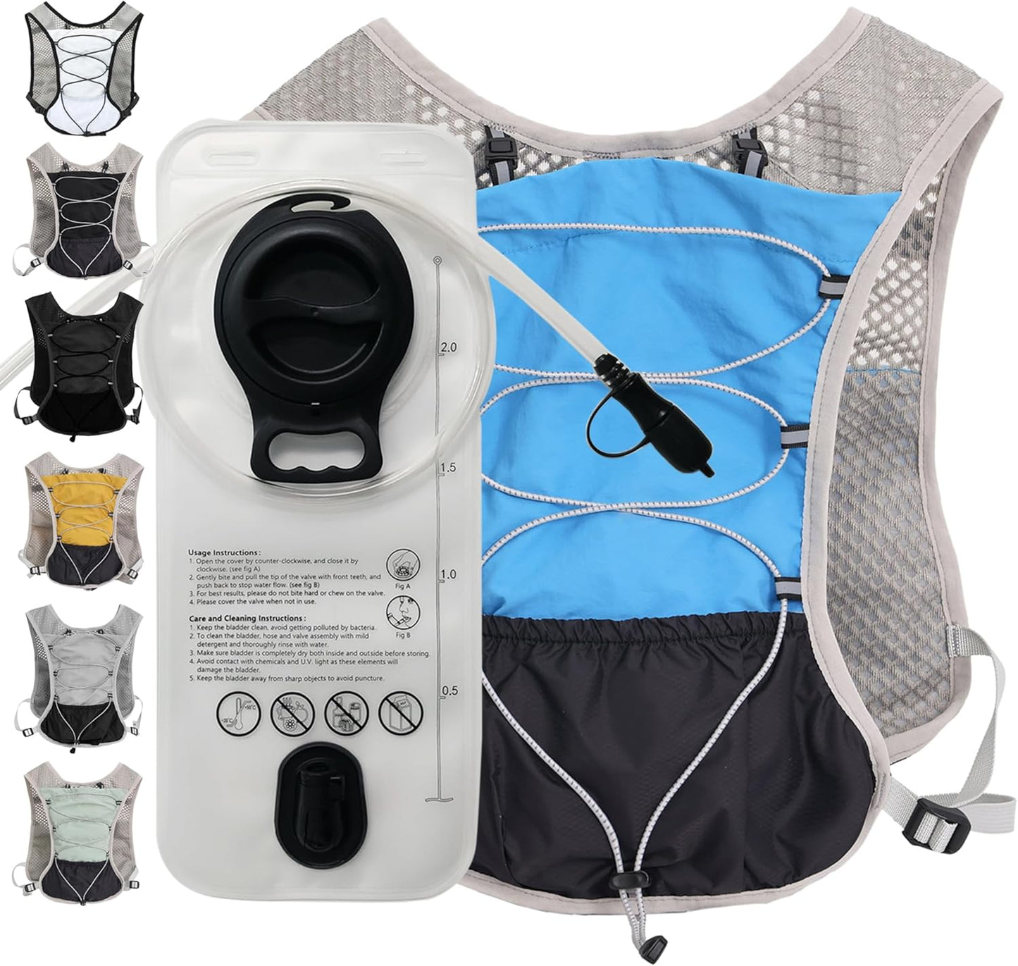 Ultralight Running Hydration Vest Backpack 2L Trail Pack