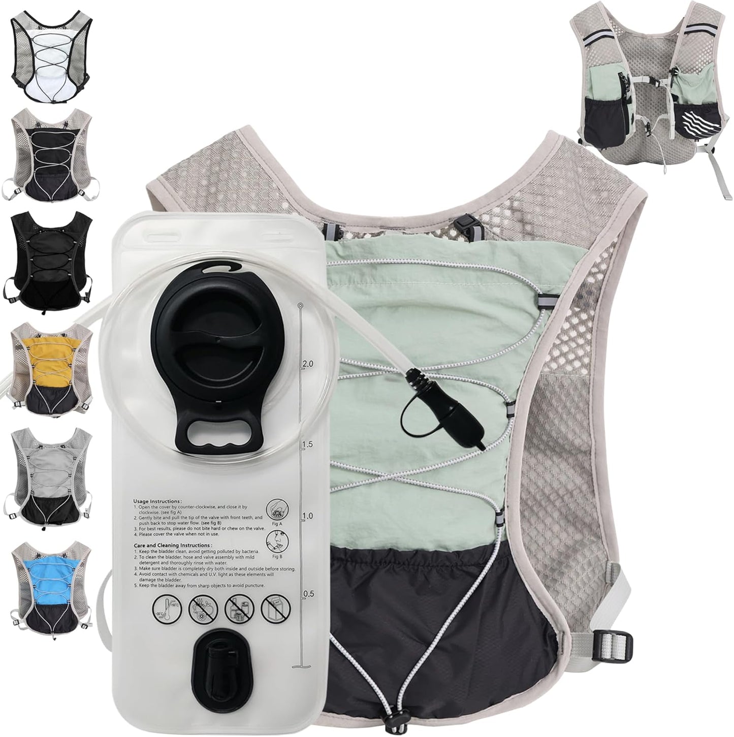 Ultralight Running Hydration Vest Backpack 2L Trail Pack