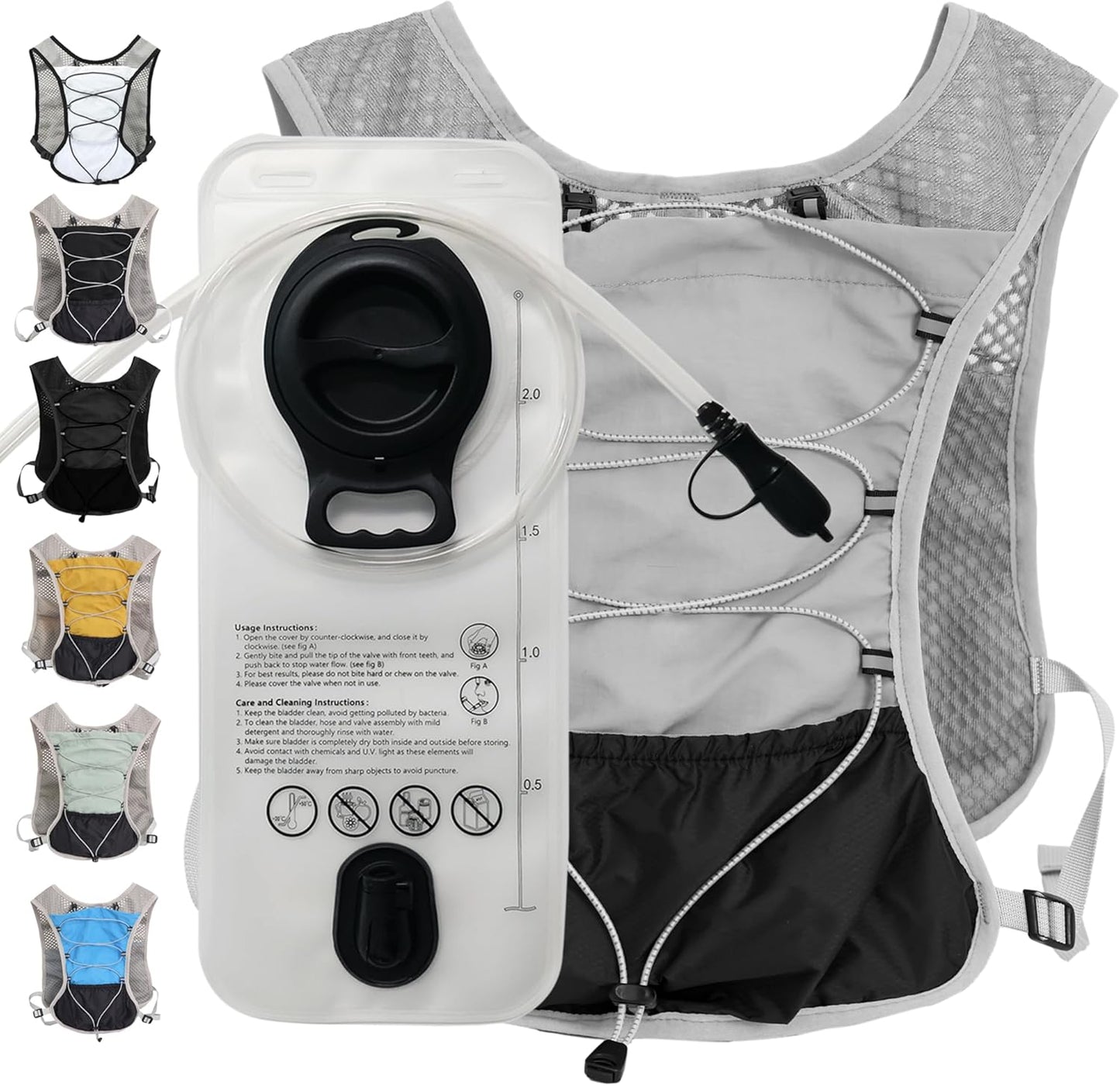 Ultralight Running Hydration Vest Backpack 2L Trail Pack