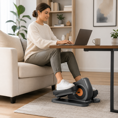 Under Desk Pedal Exerciser with LCD Screen, Adjustable Speed and Remote Control