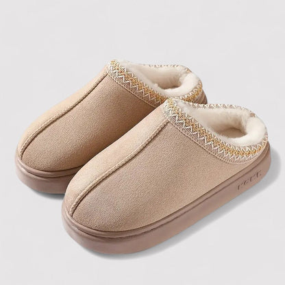 Unisex Soft Slippers Suede Indoor Comfort Anti Slip House Shoes
