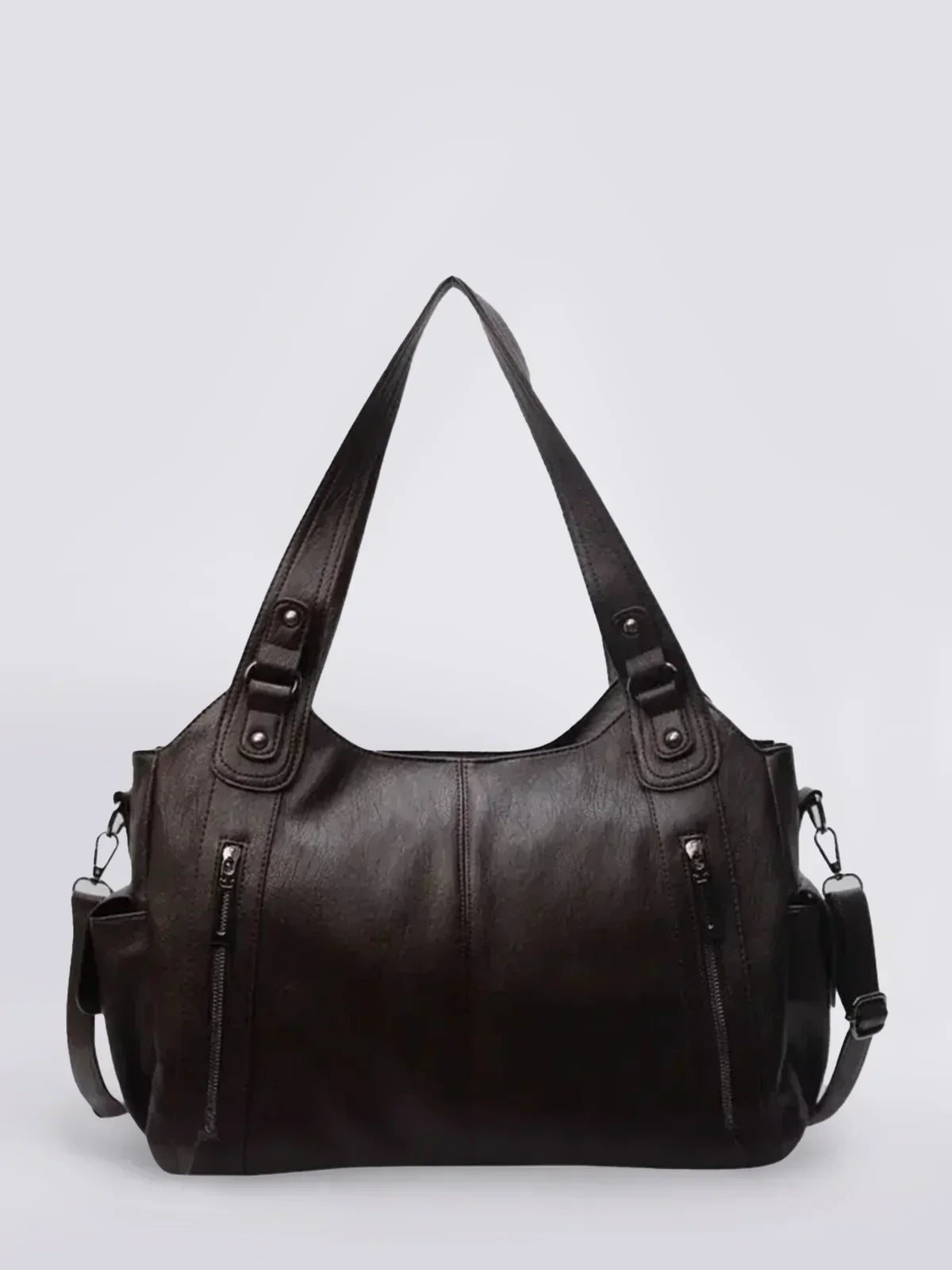 Vegan Leather Shoulder Bag Large Womens Everyday Handbag