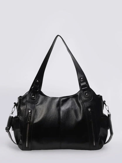 Vegan Leather Shoulder Bag Large Womens Everyday Handbag