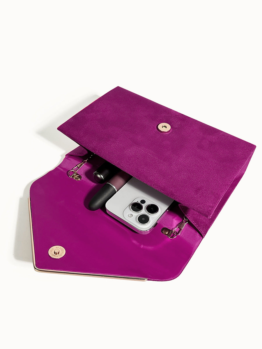 Velvet Envelope Clutch Suede Style Evening Handbag
