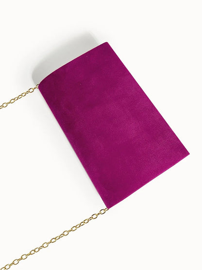 Velvet Envelope Clutch Suede Style Evening Handbag