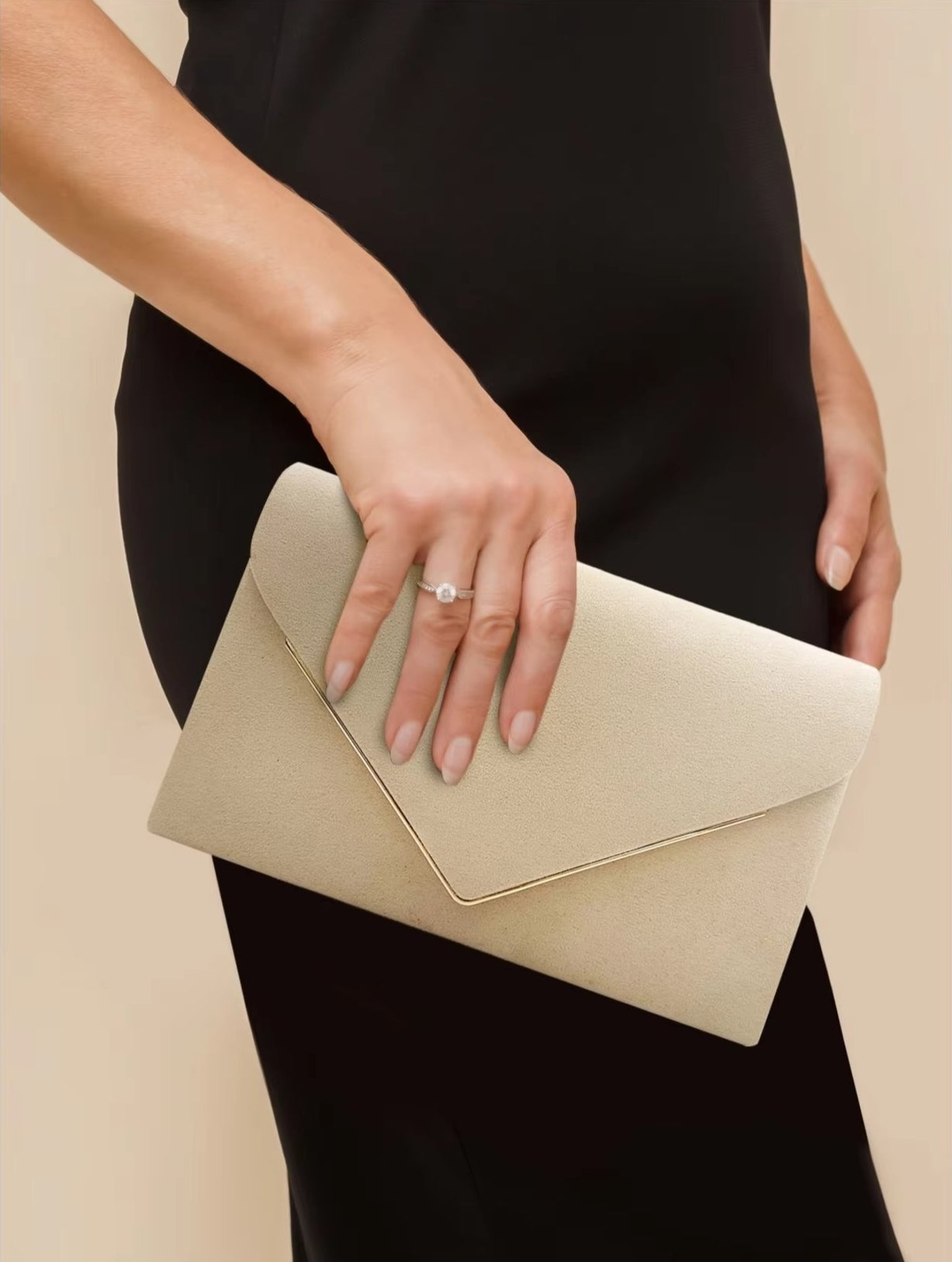 Velvet Envelope Clutch Suede Style Evening Handbag