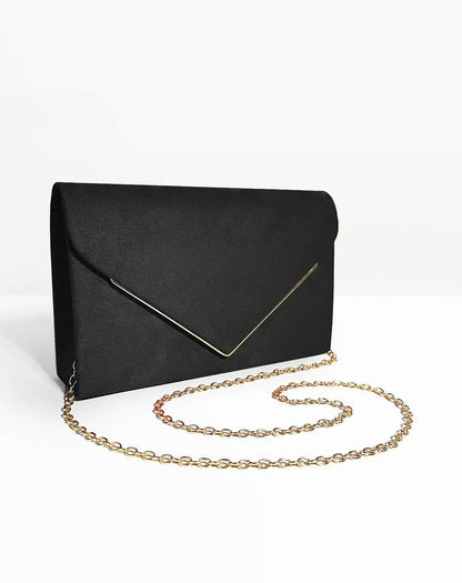 Velvet Envelope Clutch Suede Style Evening Handbag