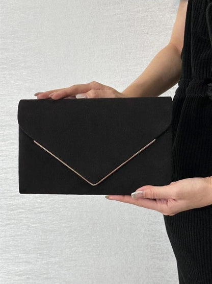 Velvet Envelope Clutch Suede Style Evening Handbag