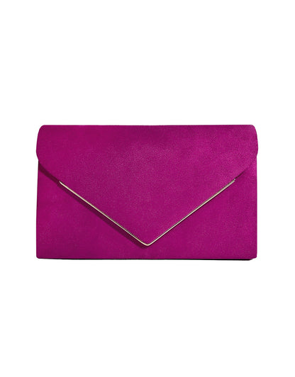Velvet Envelope Clutch Suede Style Evening Handbag