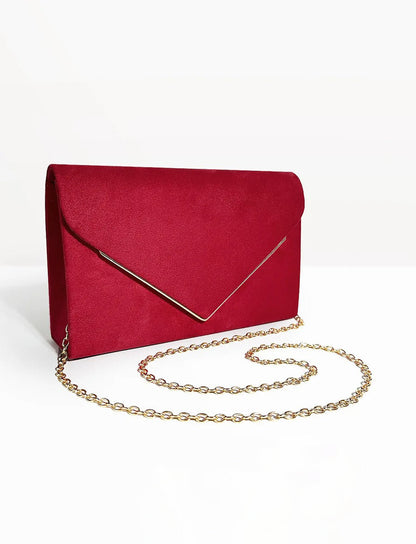 Velvet Envelope Clutch Suede Style Evening Handbag
