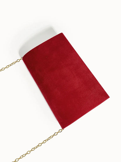 Velvet Envelope Clutch Suede Style Evening Handbag