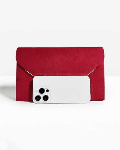Velvet Envelope Clutch Suede Style Evening Handbag