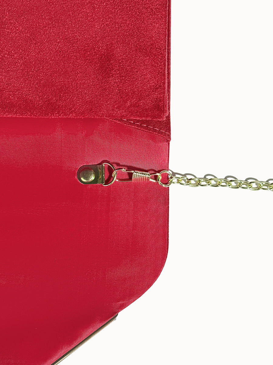 Velvet Envelope Clutch Suede Style Evening Handbag