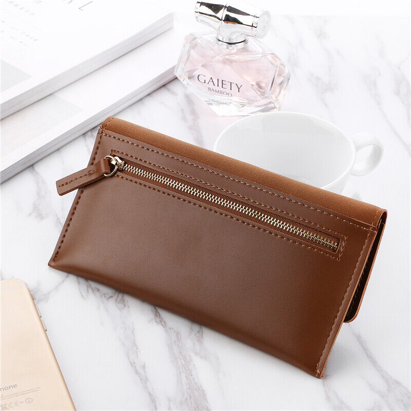 Velvet Leather Long Wallet Large Spacious Purse