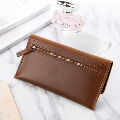 Velvet Leather Long Wallet Large Spacious Purse