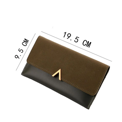 Velvet Leather Long Wallet Large Spacious Purse