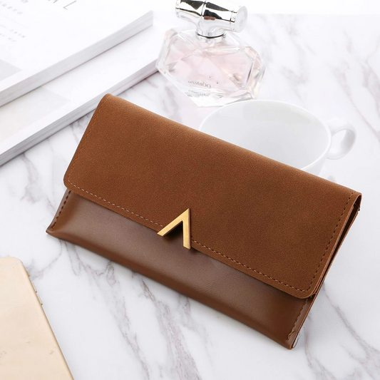 Velvet Leather Long Wallet Large Spacious Purse