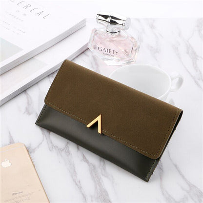 Velvet Leather Long Wallet Large Spacious Purse