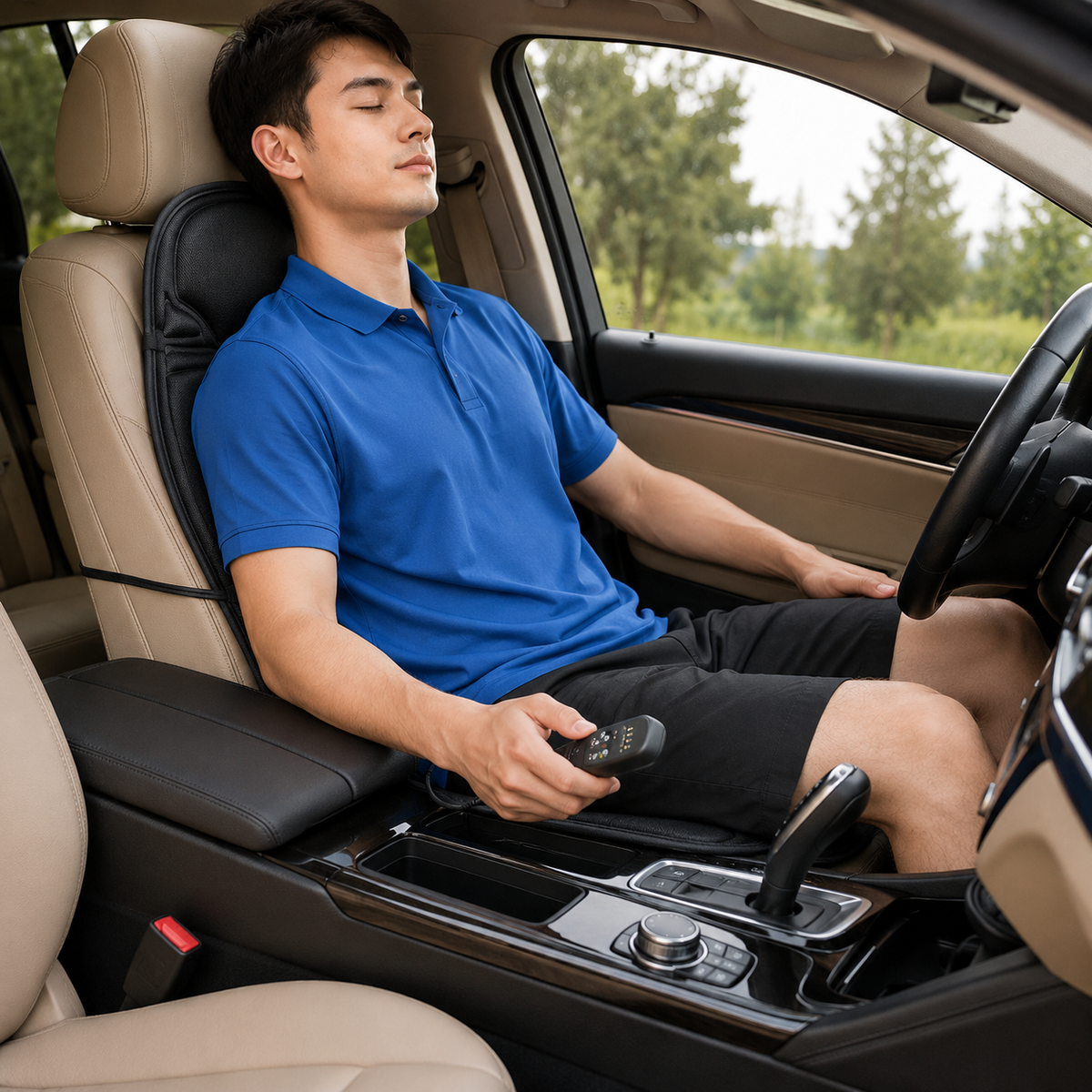 Vibrating Massage Chair Pad with 8 Modes, Heat Function and Remote Control for Car and Home Seats