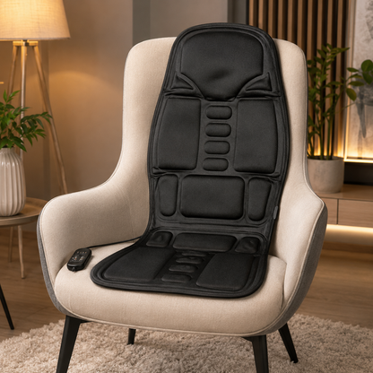 Vibrating Massage Chair Pad with 8 Modes, Heat Function and Remote Control for Car and Home Seats