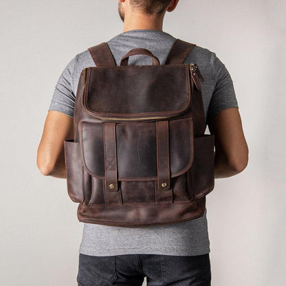 Vintage Anti Theft Laptop Backpack Multi Pocket Travel Bag