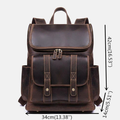 Vintage Anti Theft Laptop Backpack Multi Pocket Travel Bag