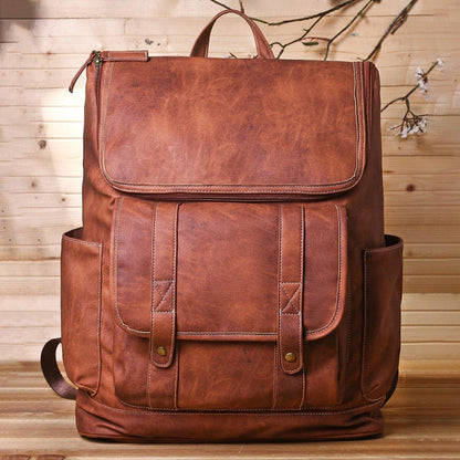 Vintage Anti Theft Laptop Backpack Multi Pocket Travel Bag