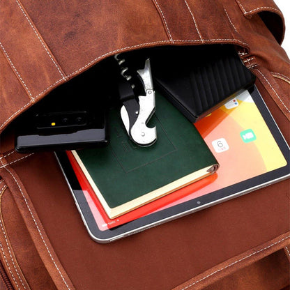 Vintage Anti Theft Laptop Backpack Multi Pocket Travel Bag